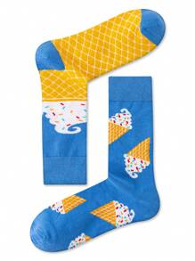 1 Pair Unisex Ice Cream Pattern Mid-Calf Socks, Fashion Casual Sports Couple Socks, All Season - Multicolor - View 5