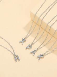 1 件时尚简约 24 个字母合金锆石项链，适合男士、女士、情侣日常佩戴 - A3120 - 查看 6