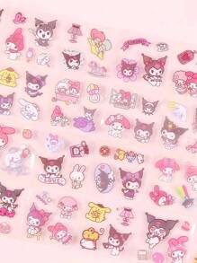 Sanrio 100 pezzi/scatola Adesivi per scrapbooking, adesivi divertenti per bambini per DIY e planner, materiali decorativi per adesivi, cancelleria carina, adatti per studenti, forniture scolastiche, ritorno a scuola