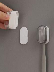 Soporte para cepillo de dientes montado en la pared con cubierta antipolvo, organizador de almacenamiento impermeable para cepillo de dientes y accesorios de baño (color aleatorio) Decoración de otoño sin taladrar para el baño del hogar