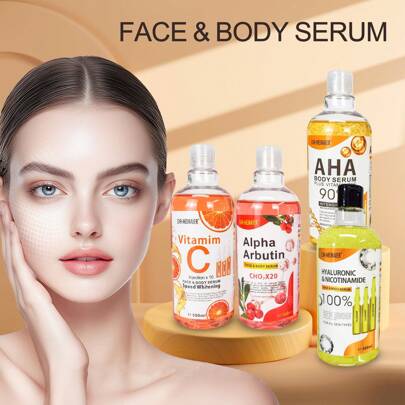 1 Bottle 500ml Bearberry Series Essence, Body Essence, Gentle & Firming, Moisturizing, Repairing & Brightening, Improving Skin Texture, Fading Spots, Suitable For Body Skin