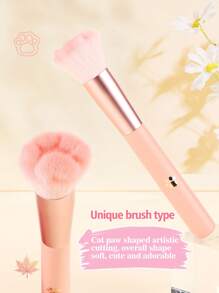 1pc New Cat Paw Shaped Blush Brush, Powder Brush, Foundation Brush With Storage Box, Professional Makeup Tool, Convenient For Travel And Ideal Holiday Gift,Foundation Brush,Concealer Brush,Blush Brush,Contour Brush,Blush Brush,Bronzer Brush,Powder Brush,Foundation Brush,Blush Brush