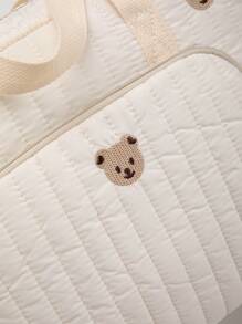 1 件绗缝尿布包，带多个口袋，可拆卸肩带，适用于婴儿车、旅行和日常使用的妈妈包