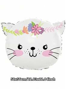 Globos de lámina con forma de gato de dibujos animados, decoraciones de fiesta con tema de mascota linda