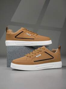 2025 New Men's Sports Shoes, Men's Fashionable And Handsome Casual Shoes, Lace Up Men's Shoes, Skateboarding Shoes, Men's Sneakers, Personalized Street Men's Shoes - Brown - View 4