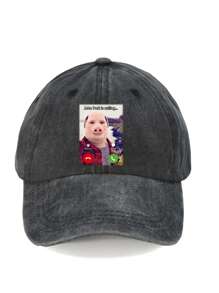 John Pork Telephone Answering Baseball Cap, Humorous Funny Pig Lover Streetwear Fashion Gift
