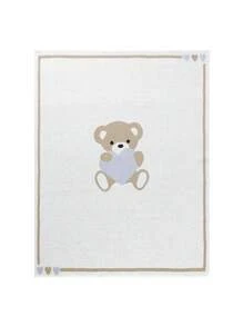 1 Stück Baby gestrickte Decke, Bärenmuster Jacquard, Säuglingsdecke, Ganzjahresdecke