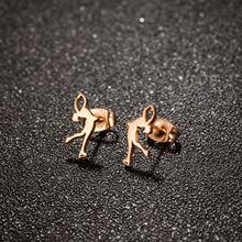 1 Đôi Hoa tai vũ công Yoga bằng thép không gỉ vàng - Thiết kế cổ điển đơn giản, Thích hợp để đeo thường ngày, Trang sức nhẹ và không gây dị ứng cho phụ nữ, Trang sức hàng ngày, Trang sức họa tiết vũ công - GED729 - Xem 2