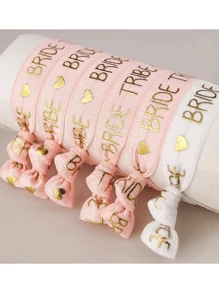 11pcs Bachelorette Party & Wedding Bride Tribe Elastic Bracelet Set - Multicolor - View 7