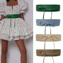 1 条纯色休闲可爱 PU（聚氨酯）腰带，适合所有季节夏季、秋季、万圣节 - 彩色 - 查看 3