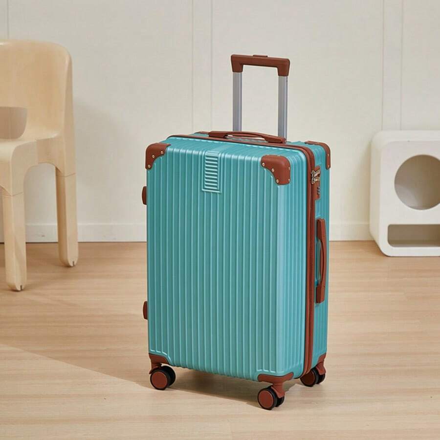 Maleta rígida con ruedas para hombres, equipaje de viaje de gran capacidad de 24", con cerradura con contraseña, resistente, esencial para viajar - Verde - Ver 1