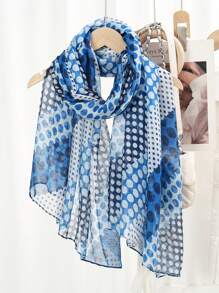 1pc Casual Polka Dot Printed Scarf, Shawl - Multicolor - View 8
