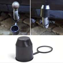 Towing Ball Cap Protective Cover, Auto Towing Hitch Ball Cap, Towing Trailer Ball Cover, Car Repair Tool Accessory - Black - View 1