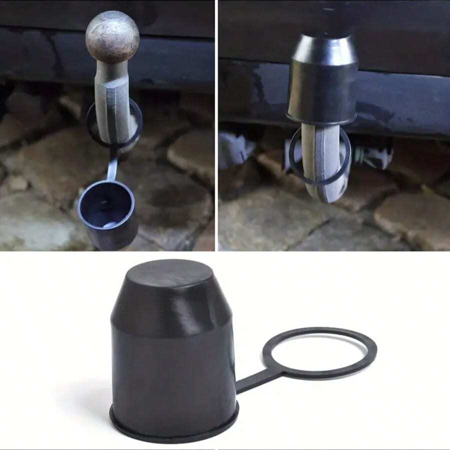 Towing Ball Cap Protective Cover, Auto Towing Hitch Ball Cap, Towing Trailer Ball Cover, Car Repair Tool Accessory - Black - View 1