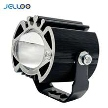 JELLOO 1pc LED High-Brightness Dual-Lens Crown Spotlight, 12V High-Brightness Yellow-White Beam, Vehicle External Installation Universal Light Source, Long-Life High-Light Conversion LED Lamp (No Battery)