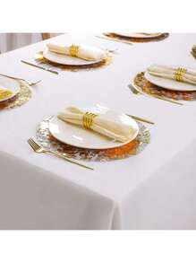 12pcs/24pcs/50pcs/100pcs/150pcs Gold Foil Mesh Placemats, Disposable Placemats For Christmas, New Year, Wedding Season, Birthday Party, Dining Party, Holiday Home Decor, Tableware Set, Table Decoration