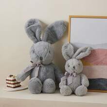 Muñeco de peluche de conejo de dibujos animados, linda decoración de habitación, lindo y suave regalo de cumpleaños para adultos - Gris - Ver 7