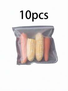 4/6/8/10pcs Silicone Food Storage Containers Reusable Food Storage Bags Lunch Bags Stand Up Zip Shut Bag Cup Fresh Food Leakproof Containers - Multicolor - View 17