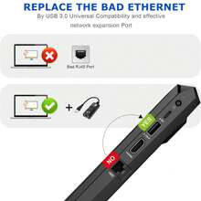 Adaptador de USB a Ethernet, adaptador Ethernet de 1000 Mbps, con USB 3.0, sin controlador, adaptador de red LAN RJ45 compatible con portátiles, PC, Windows, macOS, Linux