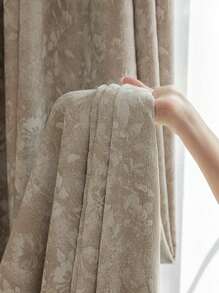 1 件装高档提花遮光窗帘,适用于豪华客厅、卧室、别墅阳台,高品质遮光窗帘,长 84 英寸 - 駝色 - 查看 4