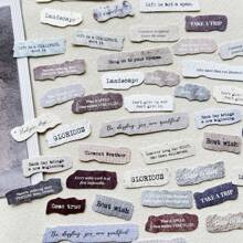 50 Pcs English Label Sticker Package Junk Journal DIY Art Crafts Album Embellishment Paper Material Scrapbook Stickers,School Supplies,Back To School