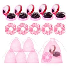 Bộ 15 món phụ kiện tóc dự tiệc - Lược chải tóc, dây buộc tóc và túi vải Organza cho các sự kiện spa, ngủ lại, trang điểm theo chủ đề - Hoàn hảo cho tiệc cưới, tiệc cô dâu, tiệc độc thân - Nhiều màu - Xem 11