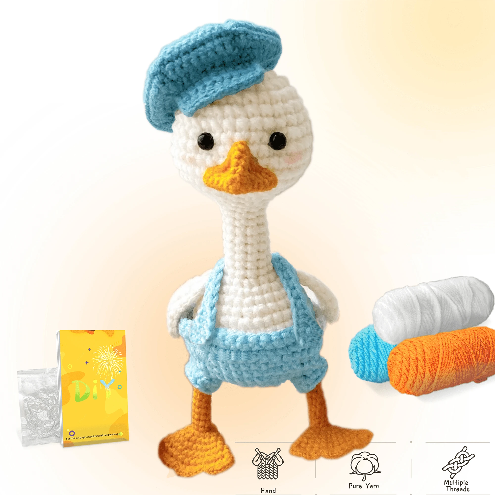 Kit De Ganchillo De Pingüino Azul DIY Para Principiantes, Amigurumi Animales De Peluche - Kit De, , large
