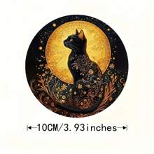 6pcs Black Cat & Night Wooden Coasters - Heat Resistant, Home & Cafe Decor Cup Mats - Perfect Accessory For Afternoon Tea & Holiday Gifts