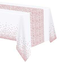 1 Pack Gold Dot Plastic Tablecloths, Heavy Duty Disposable White/Black/Blue Tablecloths Waterproof Tablecloths Rectangular Tablecloths For Family Party Weddings Birthdays, 54" (137cm) X 108" (274cm) Fits 6 To 8ft Tables - 54*108 Inches/137*274cm - View 14
