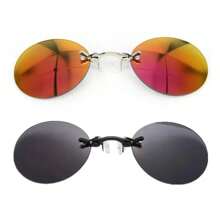 1-2PCS Clip On Nose Glasses Round Rimless Matrix Morpheus Mini Frameless Vintage Men Eyeglasses - أبيض - مشاهدة 11