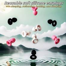 Reusable Sleep Earplugs, Swimming Earplugs, Noise Proof And Waterproof, Suitable For Swimming, Snoring, Studying, Concerts, Outdoor Travel, Industrial Work, Comfortable Soft Silicone Noise-Proof Ear Plugs