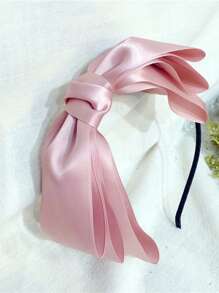 1pc Women's 3-Layer Satin Bow Hair Hoop, Sweet & Academic Style Hair Band, Suitable For Graduation, Daily Work, Party, Holiday,Hairband,Hair Hoop