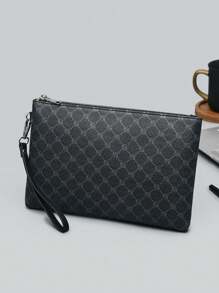 Bolsa De Mão Casual Masculina, Bolsa De Mão Com Design De Envelope, Bolsa De Mão De Pu Para Negócios