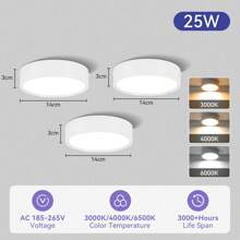 Luz empotrada para techo, Foco LED para decoración del hogar, Foco moderno para sala de estar, dormitorio, pasillo, baño, gabinete de cocina, tienda, hotel. Disponible en negro/blanco/dorado, en blanco cálido/neutro/frío, en 5W/10W/15W/25W. - Downlight de montaje en superficie - Ver 85