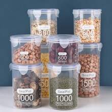 Large Size Transparent Plastic Sealed Canister, Food Storage Container For Powdered Milk, Tea, Grains, Kitchen Pantry, Coffee Jar