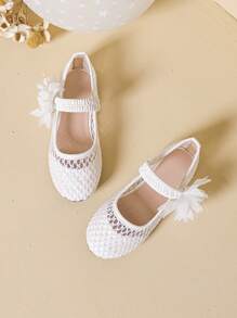Lovely Floral Pattern Flat Shoes For Girls, Suitable For Spring/Summer Daily Wear - White - View 4