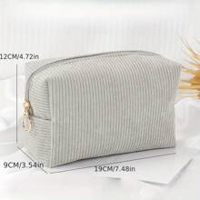 Personalized Embroidery Makeup Bag Portable Corduroy Makeup Bag Custom Name Travel Makeup Light Beigecare Toiletry Bag Bridesmaid Bag Cosmetic Bags For Woman Customized Gift, Makeup Travel Bag - Multicolor - View 6