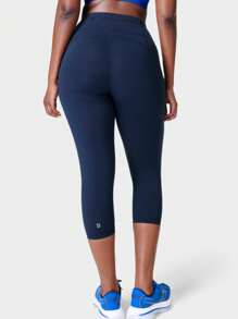 Power Cropped Workout Leggings - Navy Blue - View 2