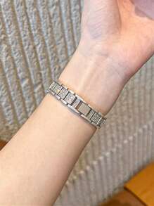 1条全水晶金属表带，兼容38/40/41/42/44/45/46/49毫米表盘，兼容 Ultra/SE/Series 11/10/9/8/7/6/5/4/3/2/1 - 星光色 - 查看 6