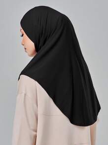 1pc Women's Instant Hijab, Convenient Chin Cover Hijab, Solid Color Fashion Hijab, Suitable For Ramadan And Daily Wear For Dress - Chin-covered Turban Hat - View 4