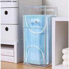 Mask Holder With Covered Dust Mask Household Mouth And Nose Mask Entry Door, Desk And Foyer Temporary Transparent Mask Holder Withdrawal