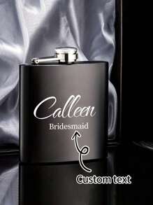 1 件定制不锈钢酒瓶，带名字，个性化结婚礼物，伴郎礼物，送给爸爸、丈夫、新郎、父亲的礼物 - 彩色 - 查看 1