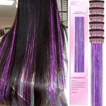 6 Stücke glänzende Haarmetall Band Clip Perücken Stück Glitzer Band Haar Party Fokus Delikates Auffälliges Geschenk Schönes Haaraccessoire Geschenk für Mädchen