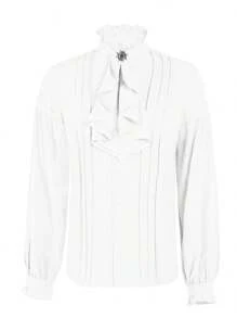 Runcati Men's Pirate Medieval Shirt Ruffle Steampunk Victorian Gothic Renaissance Viking Cosplay Top