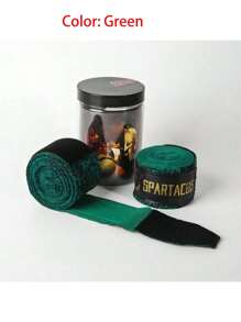 زوج واحد / 2 قطعة ضمادة مرنة متعددة الألوان للفنون القتالية والملاكمة وملاكمة الوسط ورياضة الموأي تاي - أحمر وأبيض وأصفر وأخضر، لوازم الجيم، شرائط رياضية