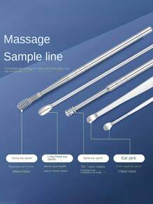 Juego de 10 piezas de herramientas de acero inoxidable para eliminar el cerumen del oído - Recogedor de cera de oído de rotación espiral, fácil de usar para la higiene personal - Multicolor - Ver 7