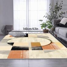 [Plush Velvet 700g/㎡ Latex Backing 5mm Thick] 1pc Bohemian Style Area Rug, Solid Color Carpet, Soft Non-Slip Washable For Living Room Bedroom Kitchen Office, Indoor Outdoor Home Decor Farmhouse Rug, Play Mat Back To School