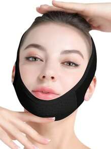 1 件装面部提升胶带，V 型下巴提升面膜，减少双下巴和皱纹，改善睡眠质量面部塑形工具 - 黑色 - 查看 2