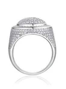 18K Gold Plated S925 Silver D/VVS1 Moissanite Hip-Hop King Ring, Elegant & Fashionable Jewelry For Men