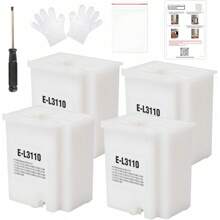 4pcs Waste Ink Pad Replacement Compatible For Epson Ecotank ET-2800 ET-2803 ET-2400 ET-2720 ET-4700 ET-2711 ET-4800 L3110 L3250 L3150 L3210 Etc. Printers, Maintenance Box With Absorbent Sponge - trắng - Xem 1